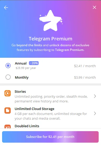 如何用VCC虚拟卡一键解锁Telegram Premium会员?