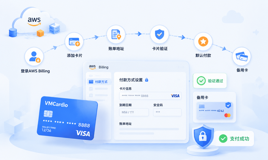 AWS付款方式怎么设置？信用卡、虚拟卡与默认付款方式教程