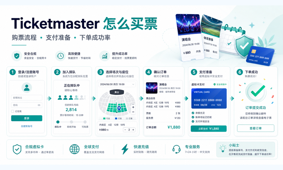 Ticketmaster 怎么买票：购票流程、支付准备与热门活动下单成功率提升指南